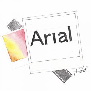 Photo with word "Arial"