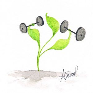 Plants lifting weights
