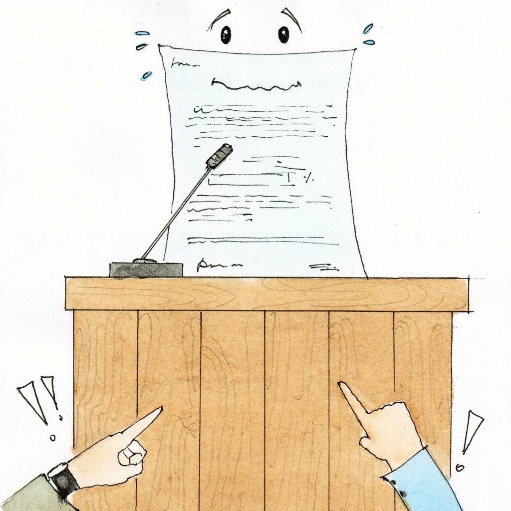 Document in the witness stand