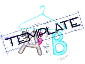 Editorial style guide template as a clothes hanger with letters, punctuation, and abbreviation etc.